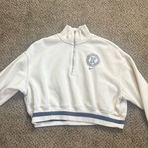 Nike White and Blue Cowl Neck Sweater